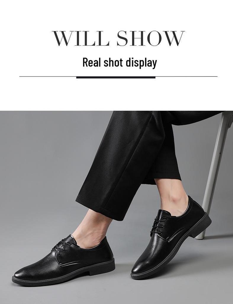 Plus Size British Casual Formal Leather Men's Shoes - Versatile for Weddings and Work
