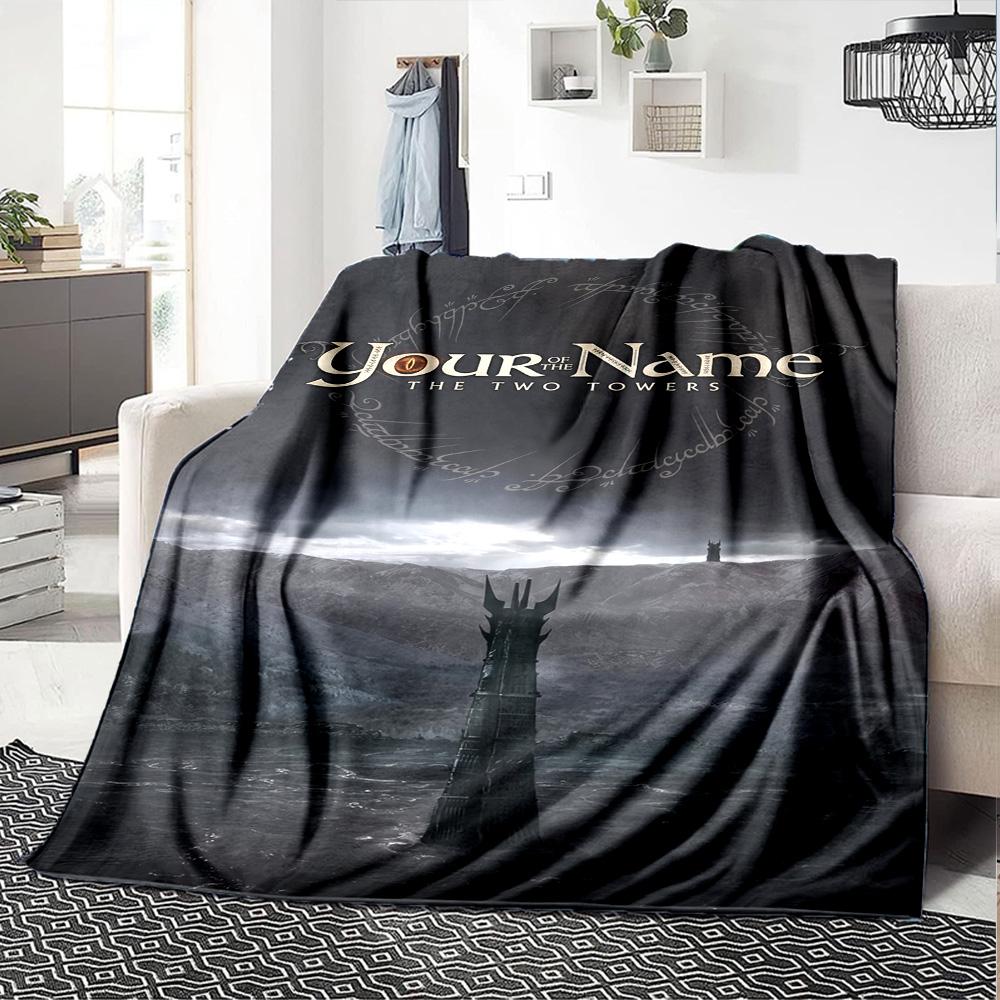 Lord Rings Customize Text Blanket Gift Customizable Blanket Soft & Cozy Versatile for Nap Chair Bed Couch Ideal for All Seasons