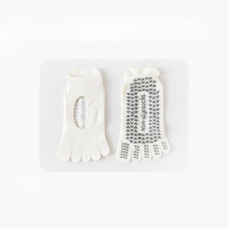 

Женские весенне-осенние новые профессиональные нескользящие носки с открытыми пальцами для йоги и пятипалые носки 1 pair бежевый