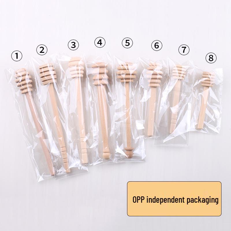Solid Wood Honey Dipper & Stir Stick for Honey, Jam, Milk, Coffee