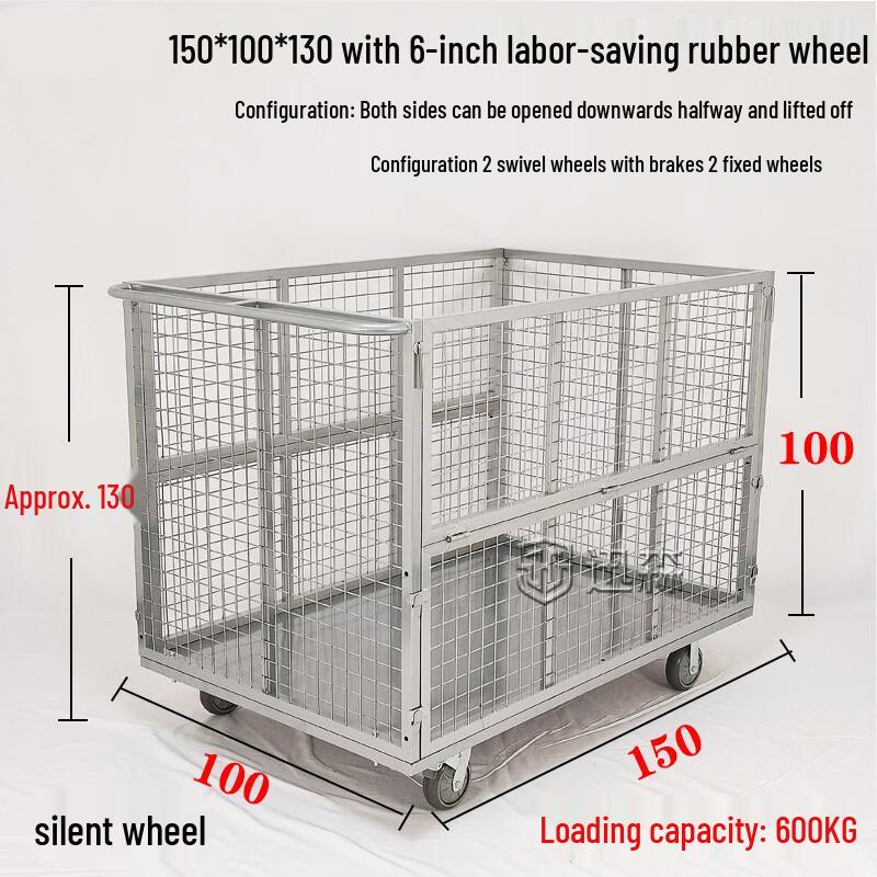 Heavy-Duty Folding Mesh Warehouse Cart