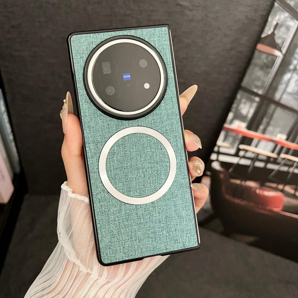 Für VIVO X Fold 5 Hülle Luxus PU-Stoff Magnetisch Kabelloses Laden Schutzhülle Rückseite für VIVO X Fold5 Handyhülle