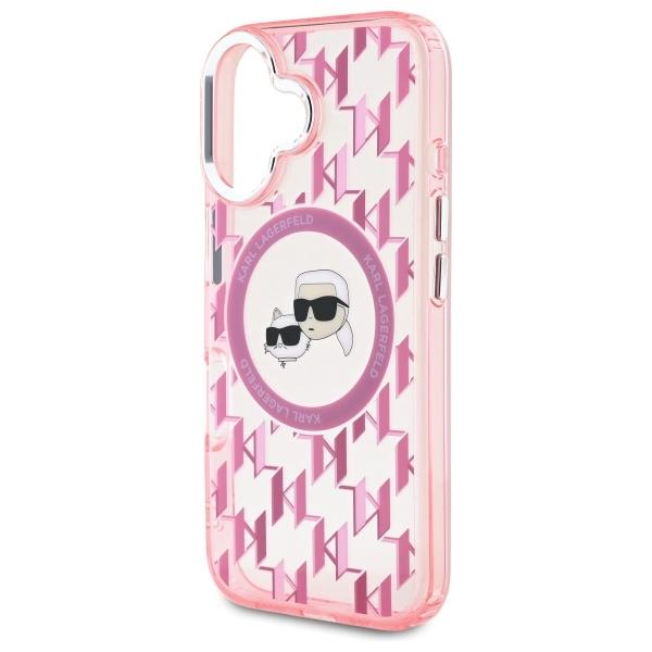 Karl Lagerfeld Klhmp16Shmckmhp Iphone 166.1 Różowy/Pink Iml Monogram Karl&Choupette Head Magsafe