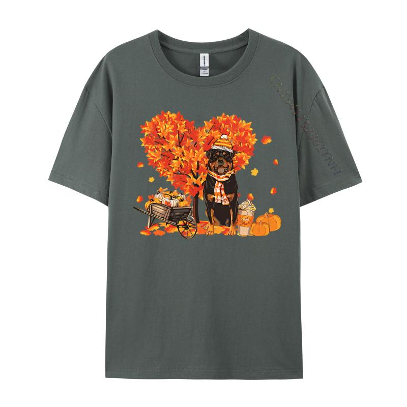 Rottweiler Rottie Autumn Tree Fall Tshirt Unisex Printed Tshirts Gifts Tees Shirt Male Cotton Clothing