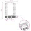 Raised Garden Bed with Trellis and Hanging Roof Black 124 x 40 x 125 cm PP