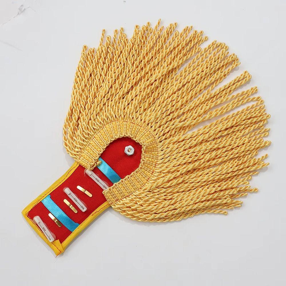 1Pair Multipurpose Tassel Fringe Epaulets Colorful Jackets Overcoats Epaulett for Drum Horn Band