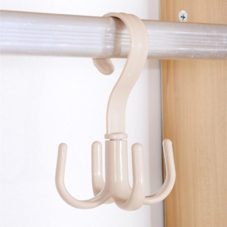 Modern Plastic Multifunction Closet Hook With Rotating Claws For Home Storage