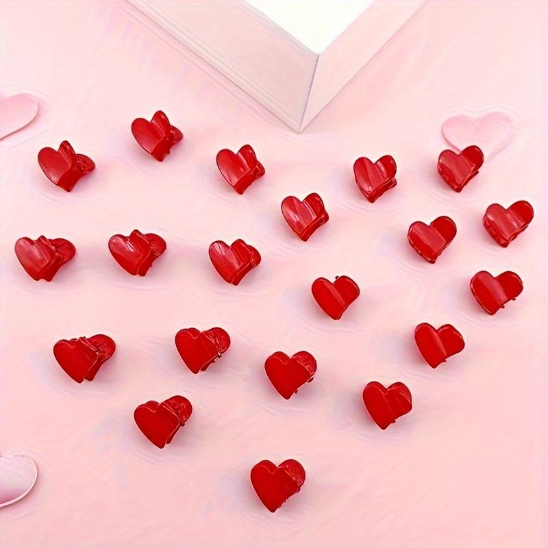 Solid Color Heart Shaped Hair Clips Mini Hair Clips Elegant Hair Barrettes For Valentine's Day