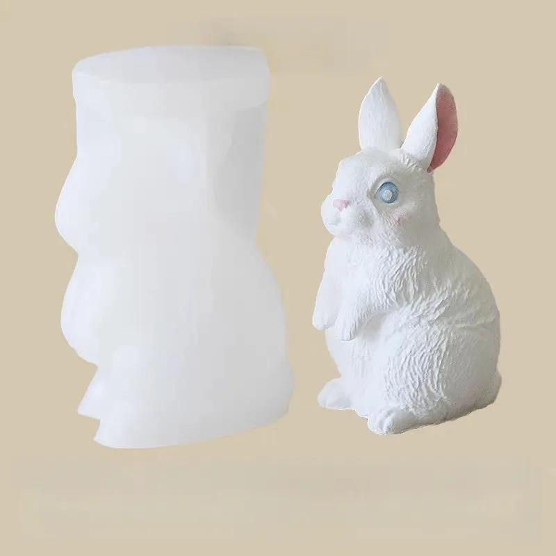 2026 Latest Models Rabbit Shape Aromatherapy Gypsum Crafts Silicone Molds DIY Animal Handicrafts Plaster Ornament Home Mould