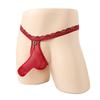 Mens Lingerie Thong Open Elephant Thong Safety Button Underwear Low Rise G-String Mesh See Through Long Penis Sheath Panties