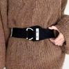 Wide Faux Suede Belt Women Elastic Stretch Waist Cincher Vintage Style Adjustable Metal Buckle Winter 2025