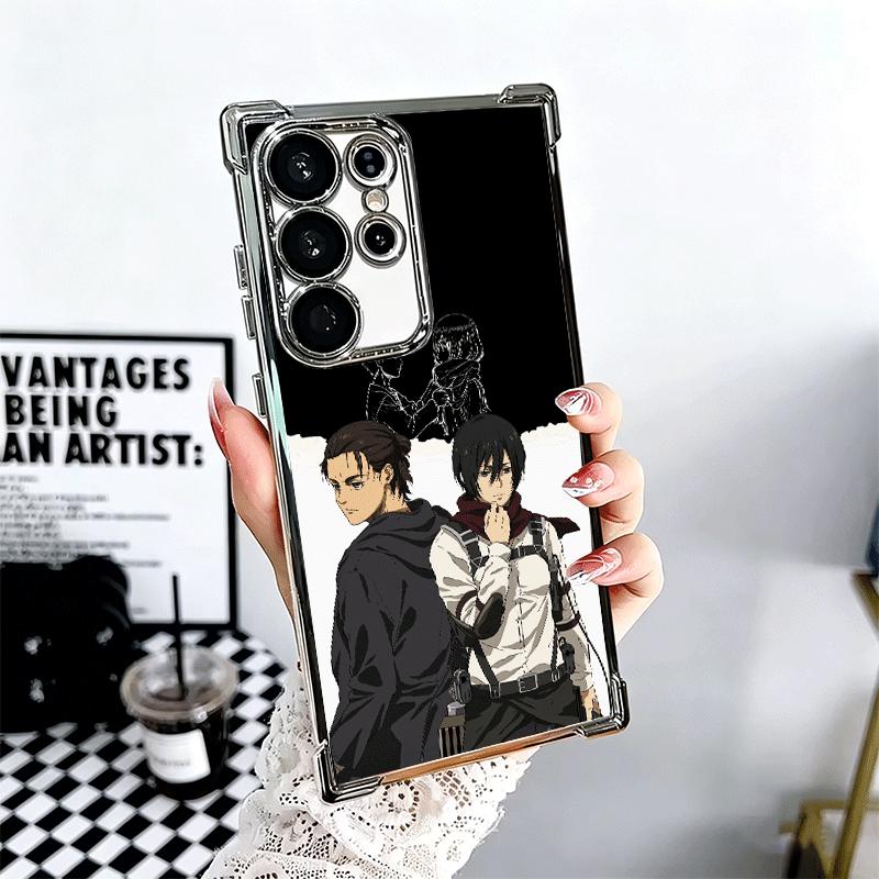 A-Attack On T-Titan Mikasa Plating Phone Case For Samsung Galaxy S24 S25 FE S26 Edge S23 Ultra S22 S21 Plus S20 Anti-Fall Airaba