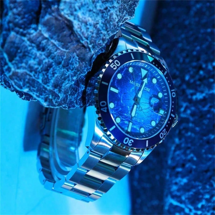 Moemton Men's Automatic Diver Watch Steel 100m M129.BSSA01