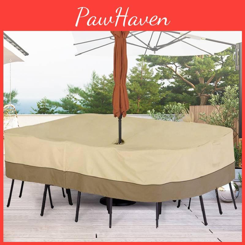 Durable 190t Silver-coated Oxford Fabric Garden Furniture Dust Cover Beige And Coffee Color