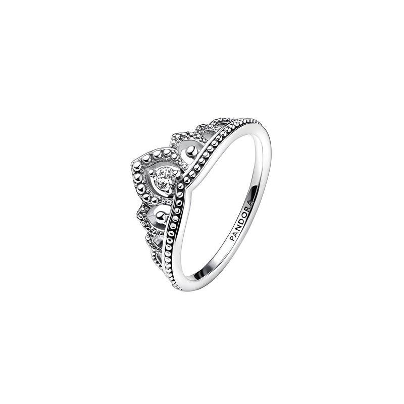 Pandora Fashionable Seven Vaulted Hollow Crown 925 Silver Ring Women s Silver Silver ring 13
