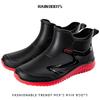 Short-tube Rain Boots for Men's Takeaway Rider Construction Site Rubber Shoes Kitchen Fishing Waterproof Men PVC Warm Rain Boots