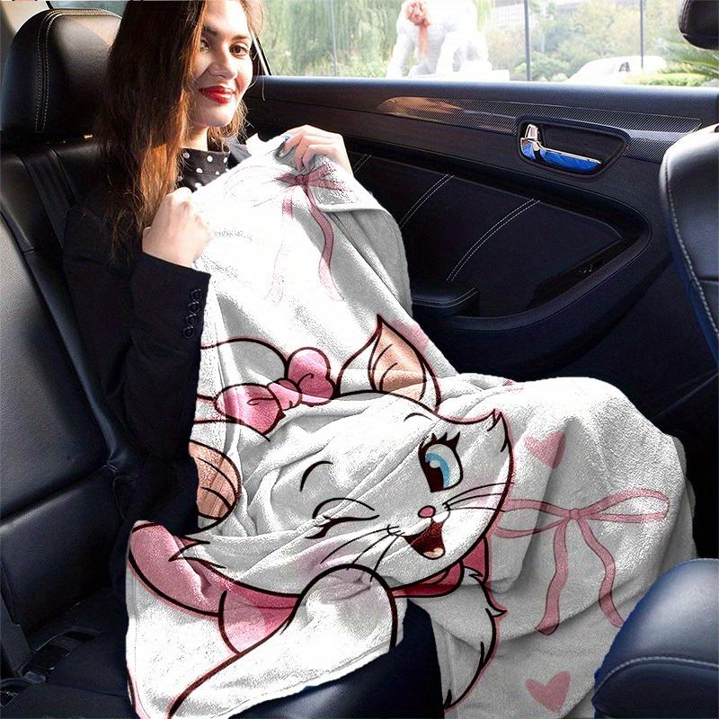 1pc"Adorable Aristocats Marie Pink Bow Blanket Perfect for Home Decor, Couch Cover, Travel, Camping, Office Nap