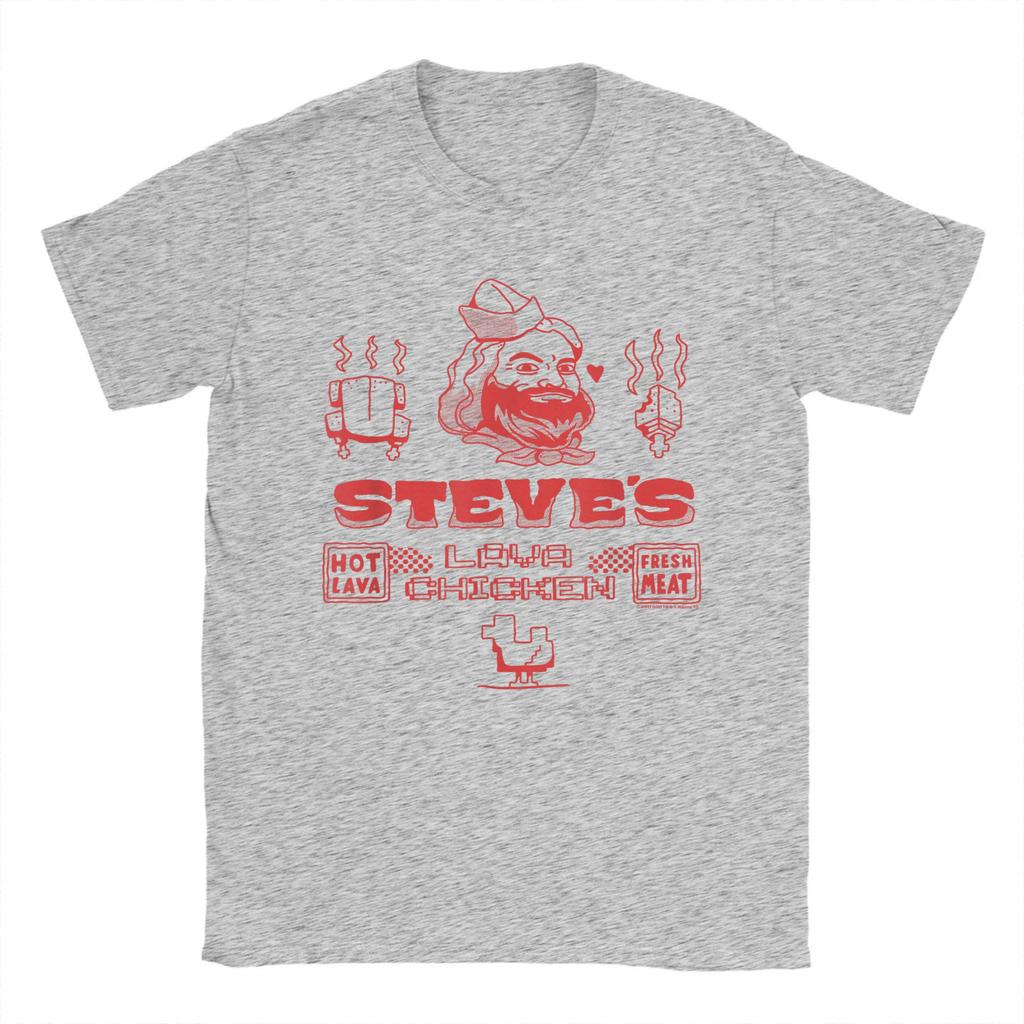 A M Movie Steve's Lava Chicken T-Shirt Men Restaurant Logo Funny Cotton Tee Shirt O Neck Short Sleeve T Shirt 4XL 5XL 6XL Tops