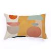Flannel Rectangle Bedside Throw  Pillow  Case, Creative Bright Color Geometric Abstraction Pattern,