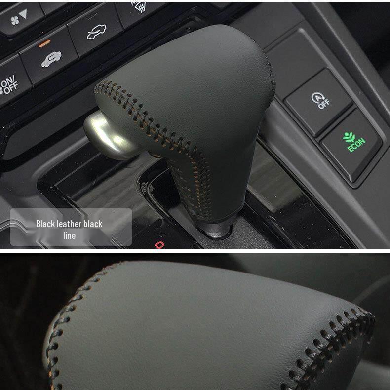 Kompatibel mit 07-26 Honda CRV/Civic Echtleder Schalthebelknaufabdeckung für Automatikgetriebe.