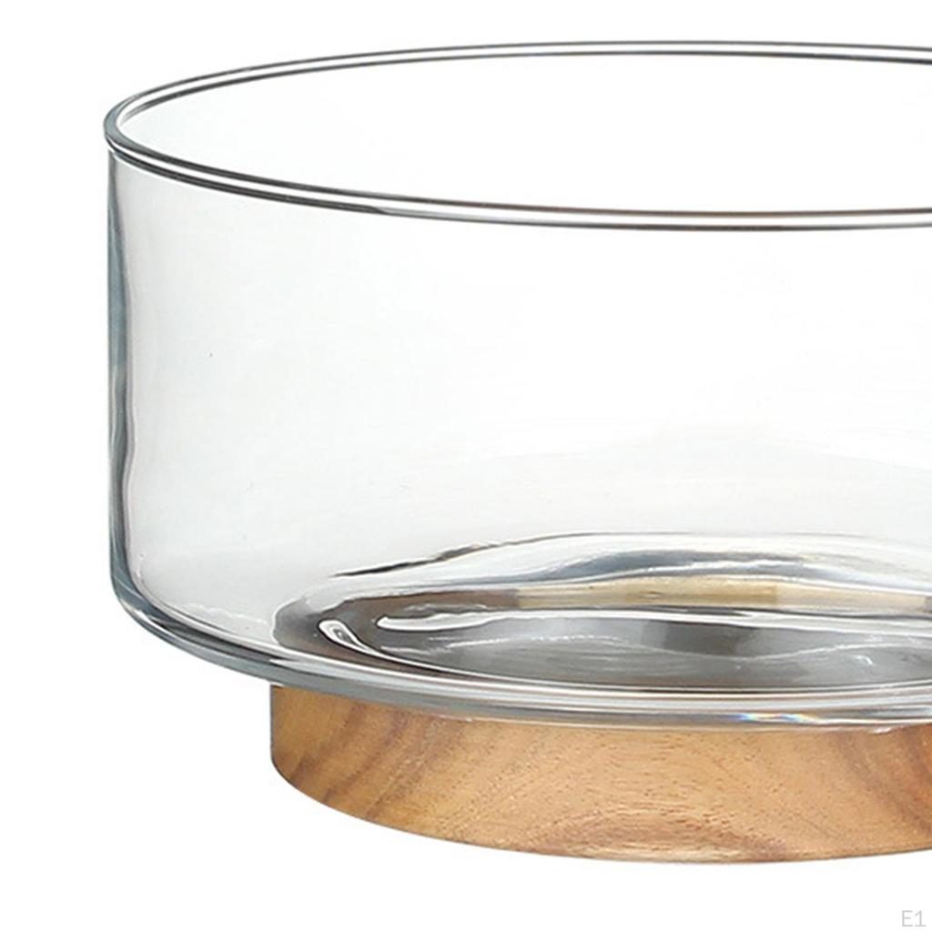 Innovative Serving Bowl Tray with Wooden Pedestal Fruit Dish Plate Display Stand Food Snacks