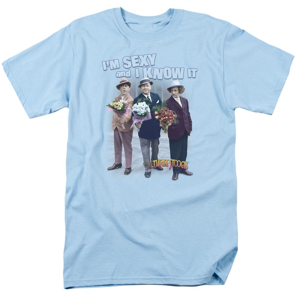 Three Stooges - Sexy - Adult Unisex Short Sleeve T-Shirt - Blue L