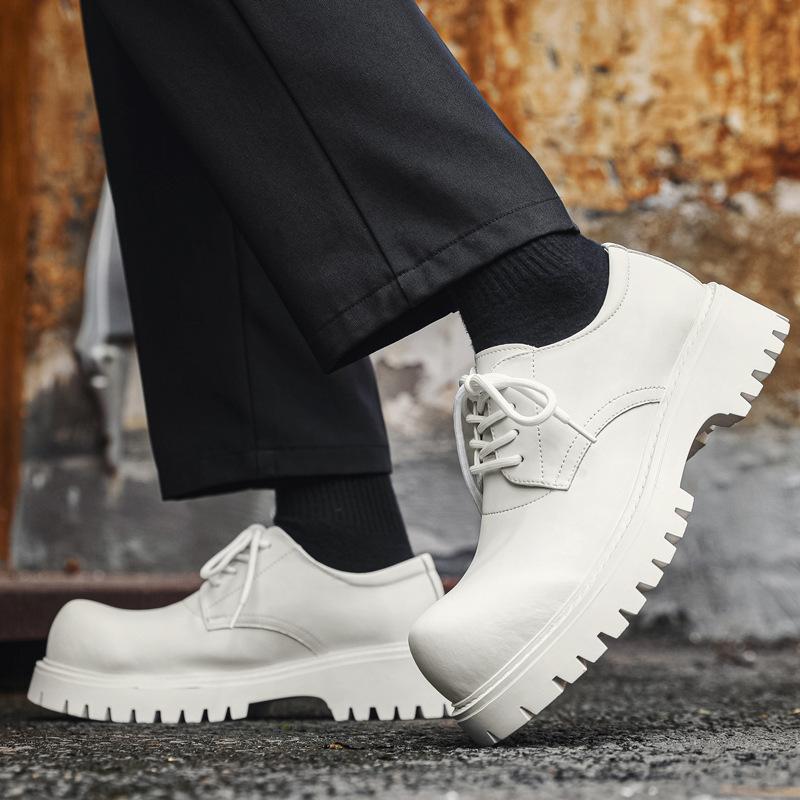 Leather shoes men's summer casual British style heightened Derby shoes platform wedding Martin boots low top 1026-J