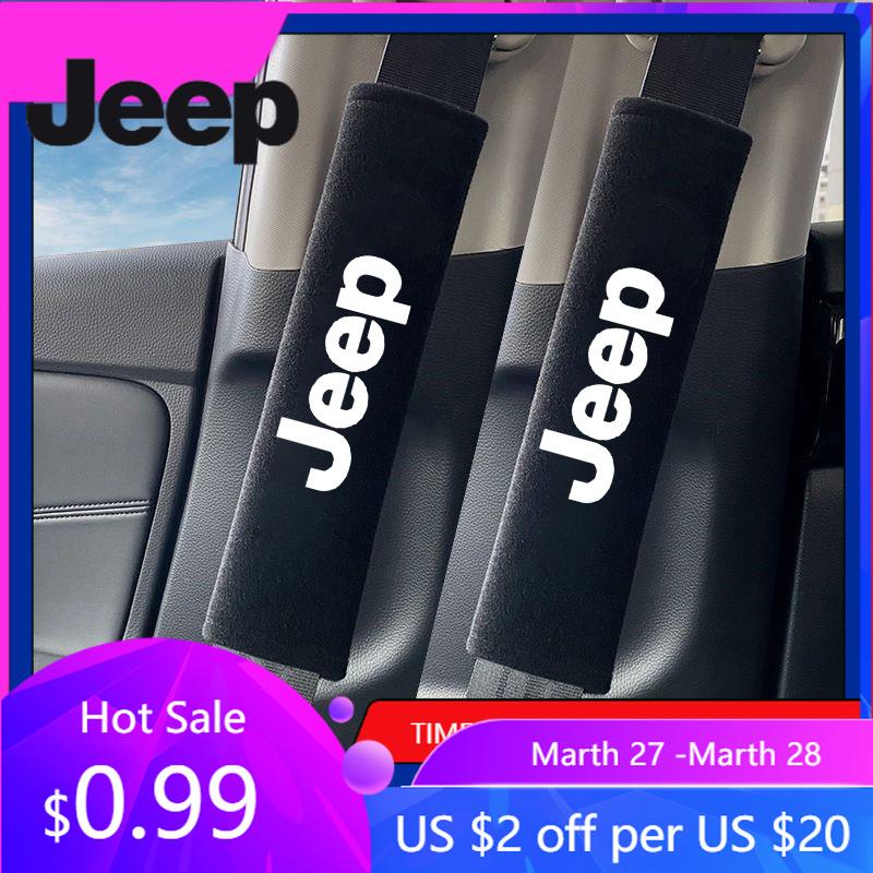 

For Jeep Car Seat Belt Protect Shoulder Pads For Jeep Renegade Compass Grand Cherokee Wrangler jk Gladiator Patriot Liberty A