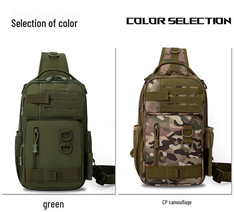 Men's Waterproof Crossbody Fishing Sling Bag with Rod Holder