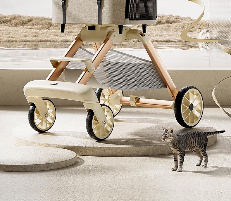 Lightweight Foldable Pet Stroller for Small Dogs & Cats