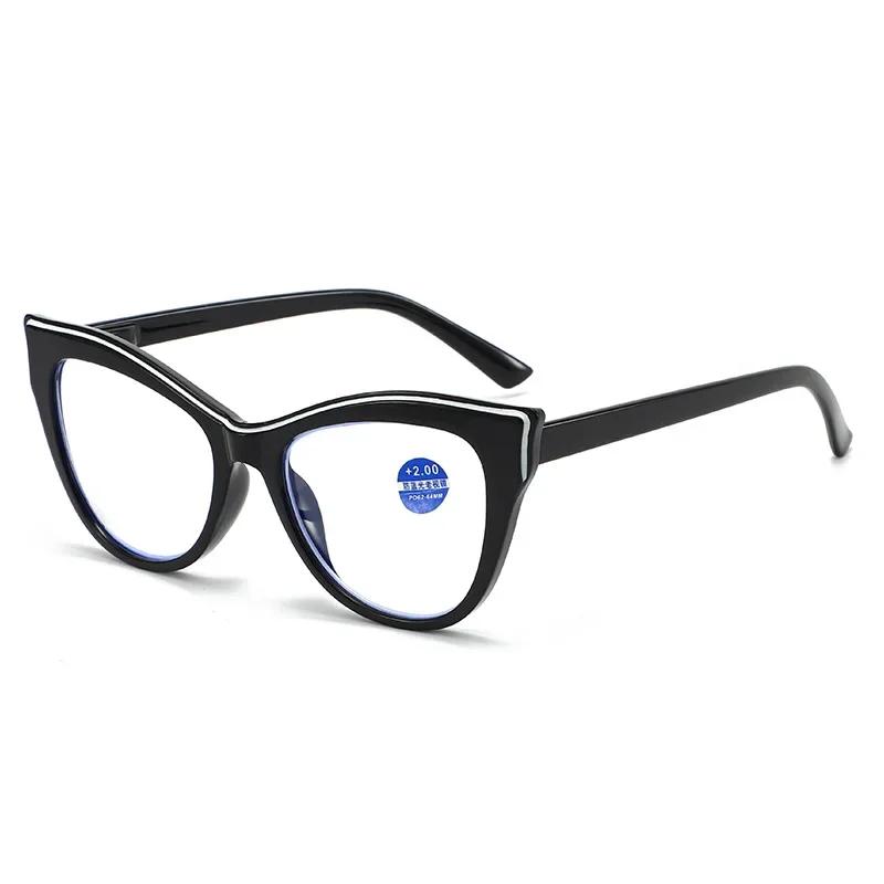 Large Oversized Reading Glasses for Women Men Fashion Retro Far Sight Eyeglasses Trendy Popular Cat Eye Anti-blue Presbyopia