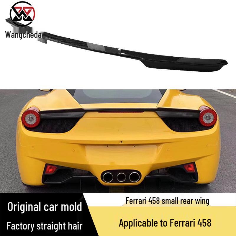Ferrari 458 Carbon Fiber Rear Wing Spoiler: Easy Install, No Drilling, Compact Design.