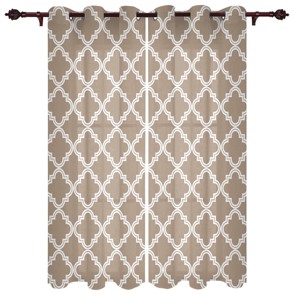Modern Morocco Black White Curtains Kitchen Decor Items Window Curtains for Living Room Bedroom Curtain Panel
