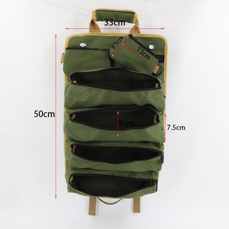 Garden-Style Electrician & Carpenter Roll-Up Tool Bag: Multifunctional Hanging Storage Pouch