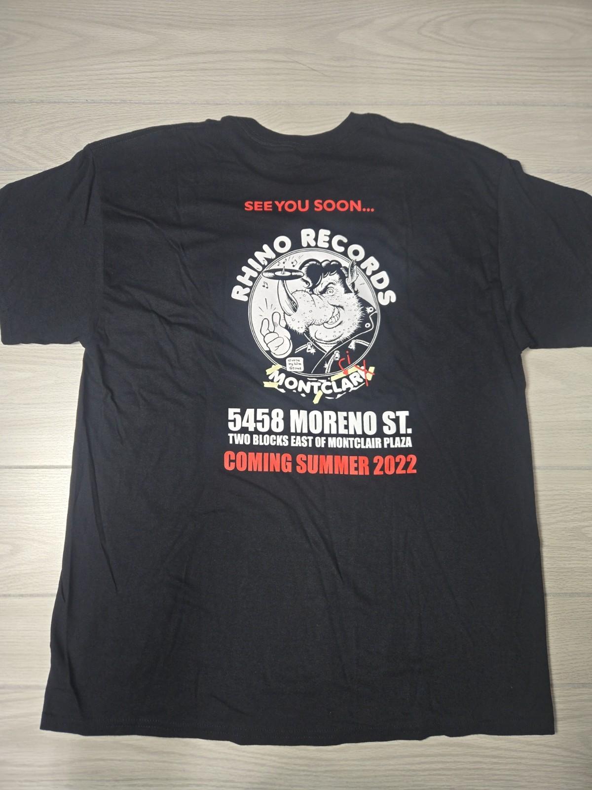 Rhino Records Shirt Claremont Montclair Gildan Heavy Cotton XL New Music Rock Unisex T-Shirt XXXL