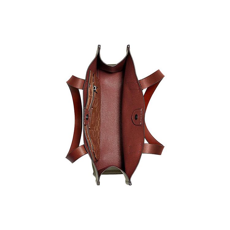 Coach Relay Series 35 Embossed Logo Solid Color Lychee Grain Leather Tote Bag Shopping Bag Shoulder Handbag Large Men Tote Dark-Green CH757-ARY