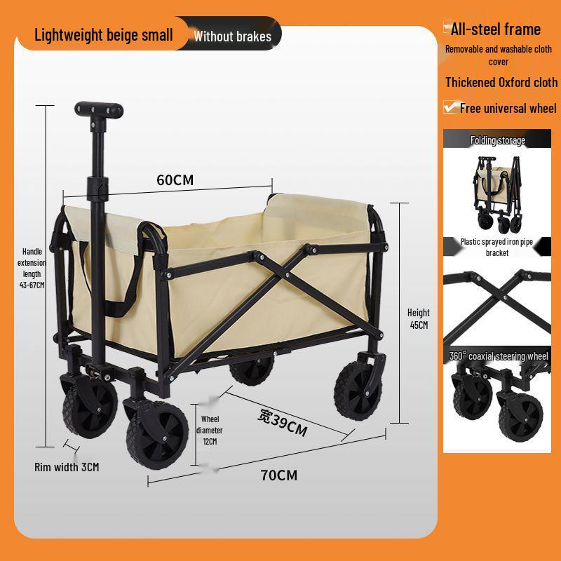 2025 Foldable Outdoor Camping Cart - Lightweight Picnic and Campsite Trolley