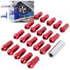 20Pcs 50mm Wheel Lug Hub Nuts Universal M12x1.5 Thread Aluminium Alloy W Mounting SocketRed