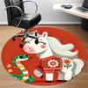 1pc Horse Snake Office Round Area Rug, Indoor Mat Suitable ForOffice, Under Office Chairs Bedroom Living Room Home Decor, Room Deco, D049