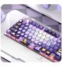 Moa Customized Purple Cute Round PBT Keycaps for Mechanical Keyboards
