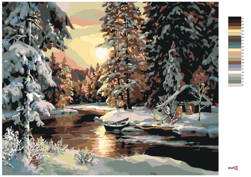 Cheap Zuty Paint by Numbers SUNSET OVER A FOREST, 40x50 cm Joom