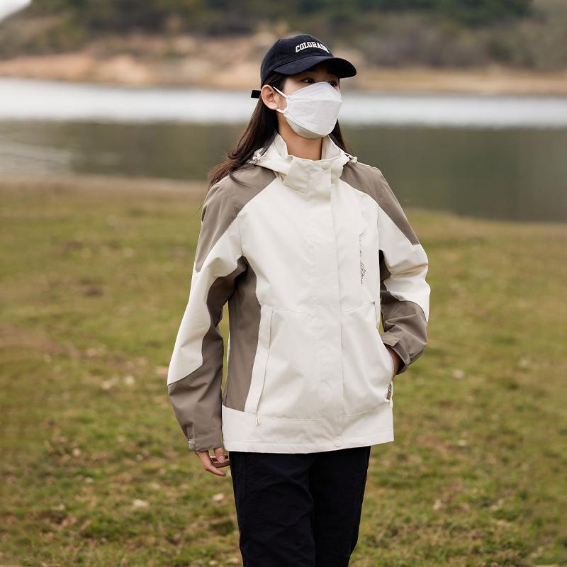 Outdoor-Jacke Damen Einlagige Kapuzenjacke Bergsteigerstil Bergsteigen Jacke