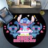 1pc Stitch Round Area Rug,Non Slip,Machine Washable Polyester Carpet for Living Room,Bedroom Decor