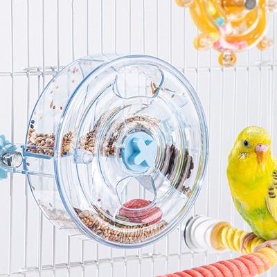 Interactive Birds Foraging Wheels Large Capacity Multifunctional Birds Food Box 5 Compartments Rotate Pet Parrot Toys