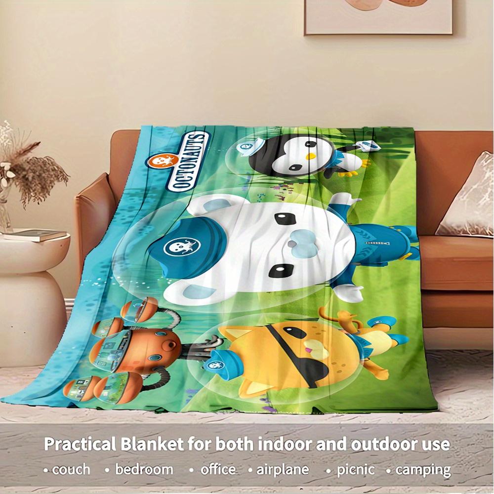 1pc Octonauts,Sea Patrol,Underwater AdventureTheme Digital Printed Flannel Blanket, Super Soft Plush Fleece Bed Cover, Multi-Function Four S