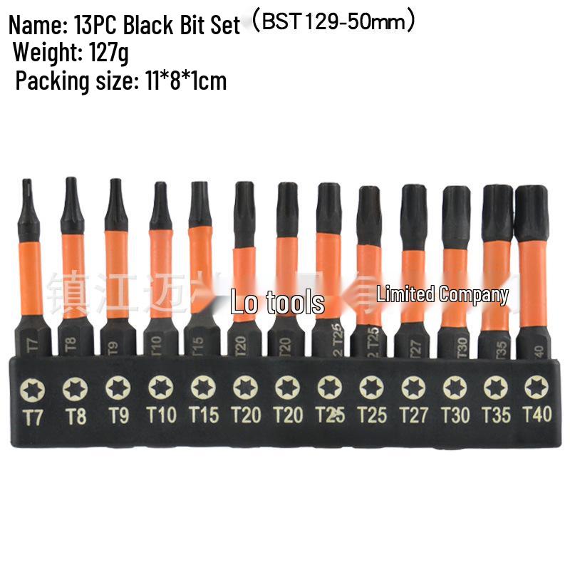 

Набір із 26 предметів Torx біт із шестигранним хвостовиком 1/4 , 25 мм і 50 мм, суцільні та порожнисті, легована сталь S2