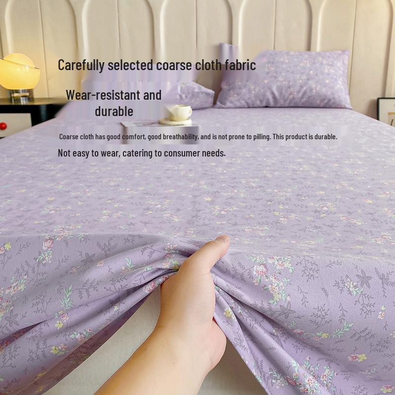 Coarse Cotton Bed Sheet: Student Dormitory Single/Double Linen 3-Piece Set