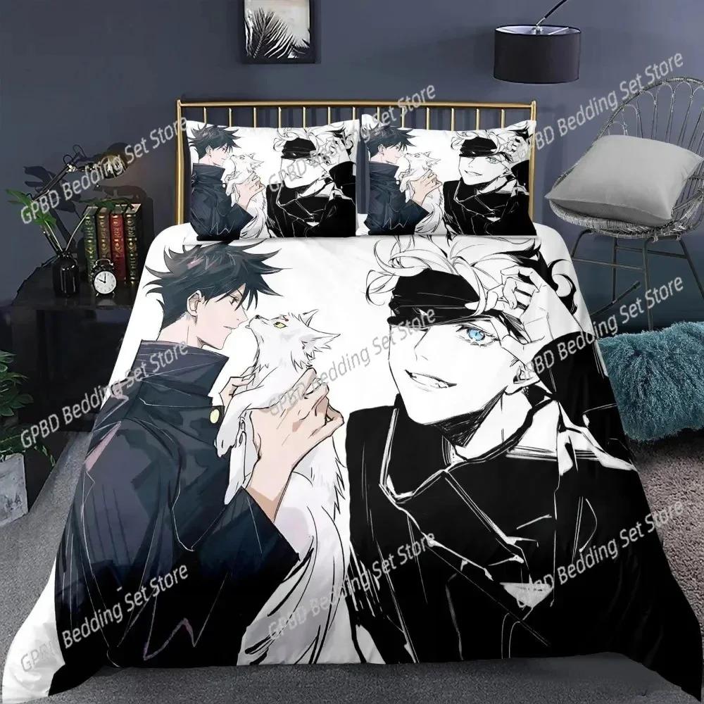 J-Jujutsu K-Kaisens Japan Famous Anime Bedding Set Bedroom Soft Modern Bedspreads Comefortable Duvet Cover Quilt Cover And Pillowcase