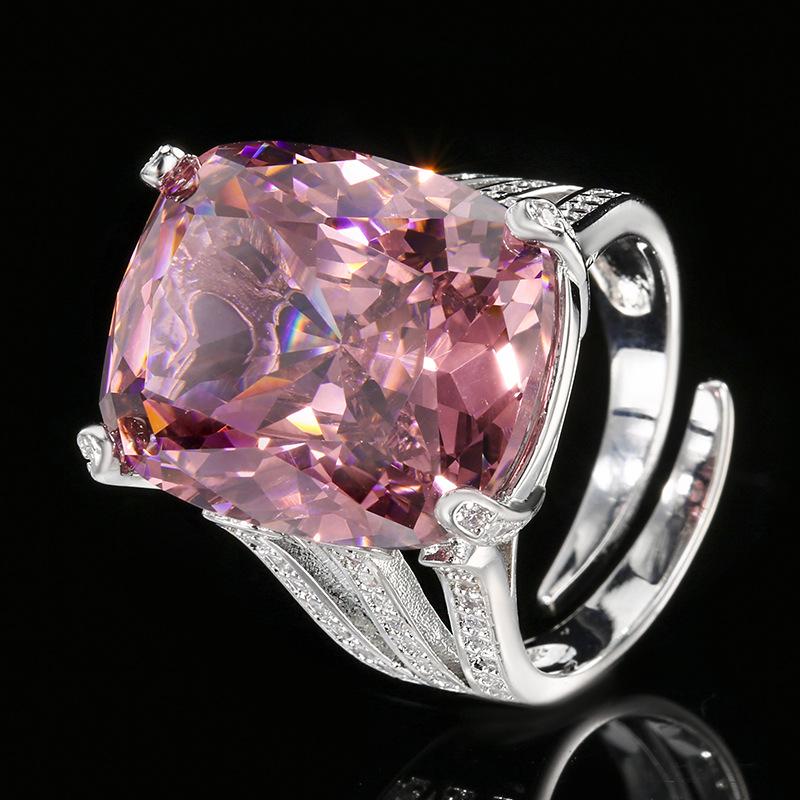 Schmuck Kupferboden Vergoldet Simulation Orange Rot Zirkonium Retro Ring Heldenstein 15 * 20