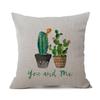 Tropical Plants Cactus Pillow Case Linen Decorative Pillowcases Tropical Cactus Throw Pillow Case Kussensloop Almohada Zt275
